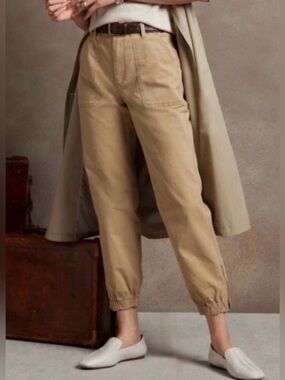 Banana Republic Khaki Cropped Utility Pants